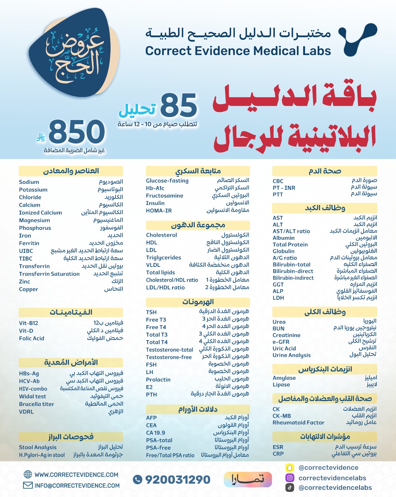 باقة الدليل البلاتينية للرجال  - مختبرات الدليل الصحيح