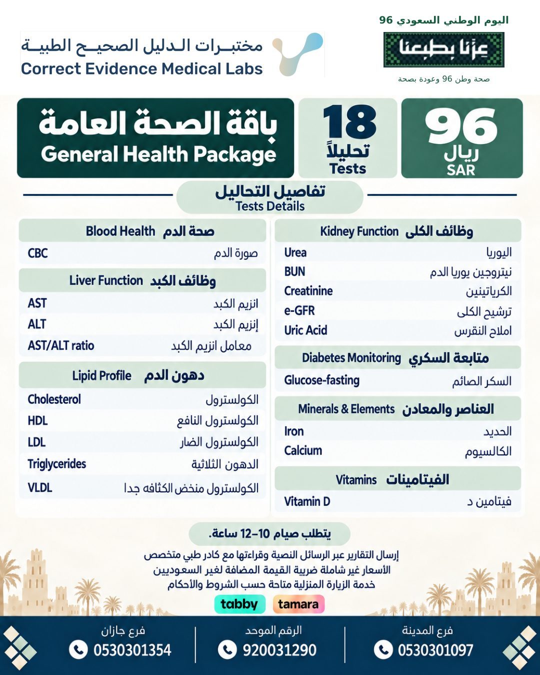 باقة الصحة العامة  - مختبرات الدليل الصحيح