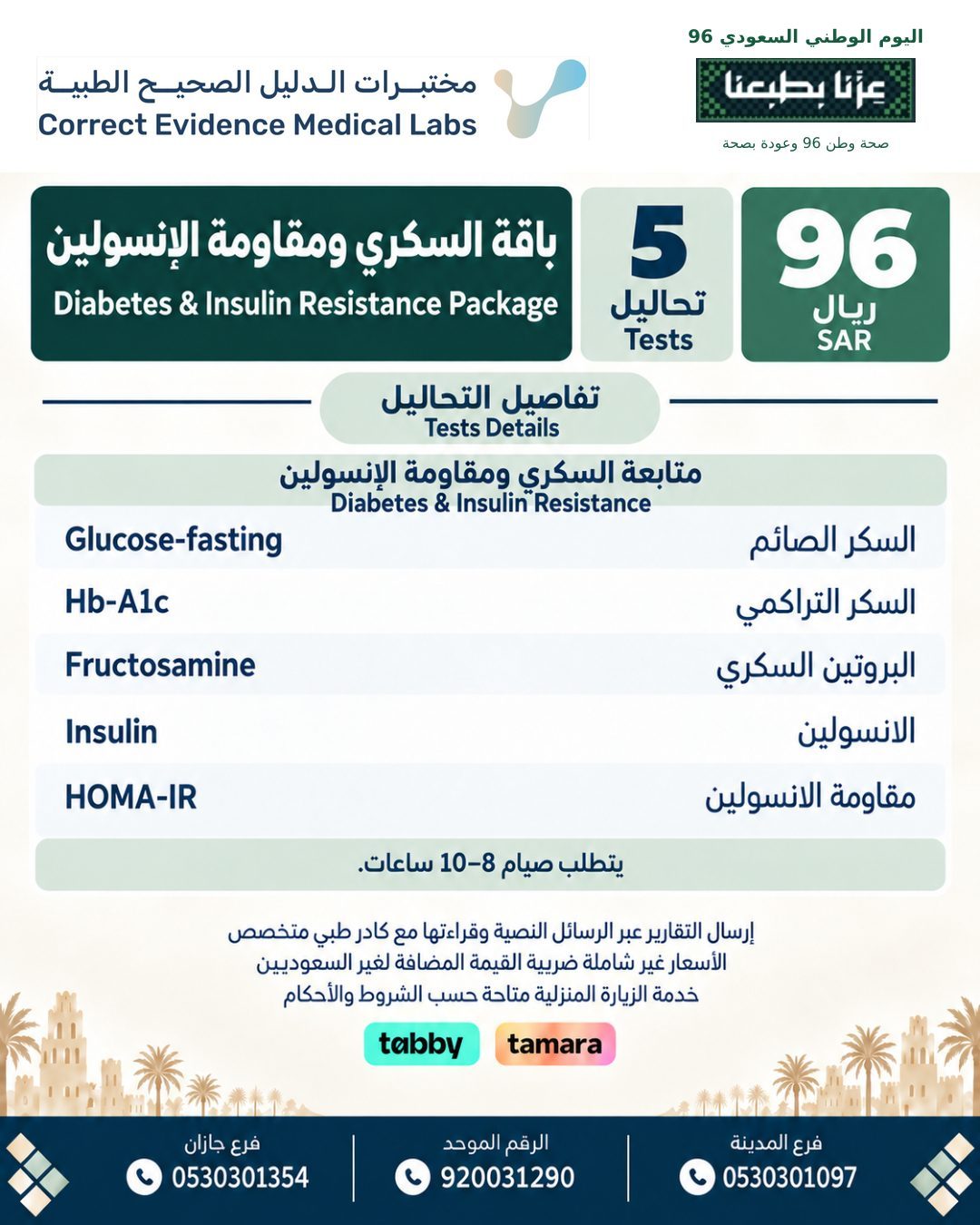 باقة السكري ومقاومه الانسوالين - مختبرات الدليل الصحيح