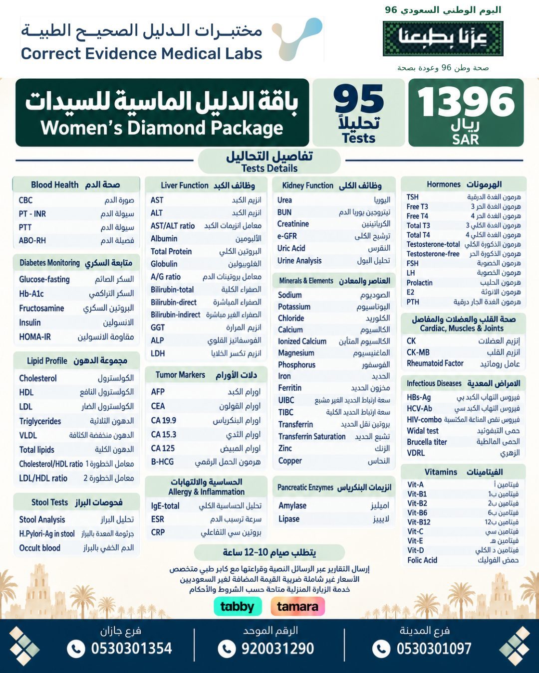 باقة الدليل الماسية للسيدات - مختبرات الدليل الصحيح
